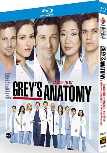 greys-anatomy-series-5-6-blu-ray Grey's Anatomy Series 5-6 (2008-2010) 4-Disc Set Blu-ray - Complete Seasons 5 & 6 Romantic Hospital Drama - Image 1